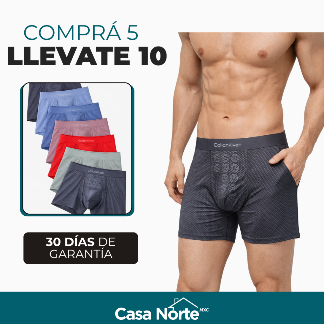 [Llevá 10, Pagá 5] Bóxer Masculino Antiolor de Seda Fría sin Costura (¡Confort Garantizado!)